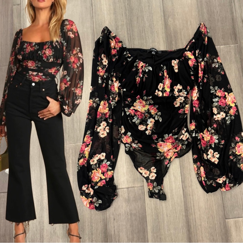 Lulus Bloom into Autumn Floral Bodysuit | Size Small